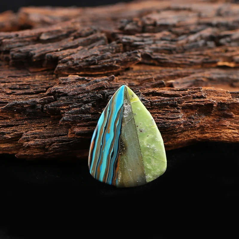 Intarsia Bead- Obsidian, Red River Jasper, Lapis Lazuli and Yellow Opal Bead ,Pendant for Necklace, DIY Jewelry