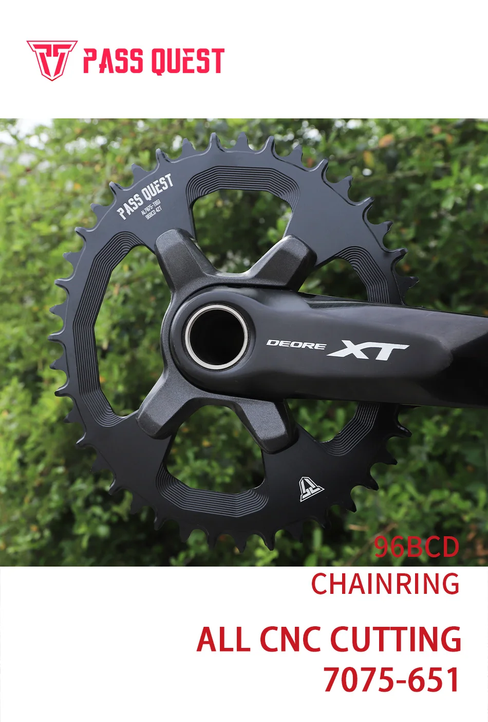 PASS QUEST 96BCD OVAL Road Bike Narrow Wide Chainring 30-42T Chain Wheel Black Bicycle Accessories