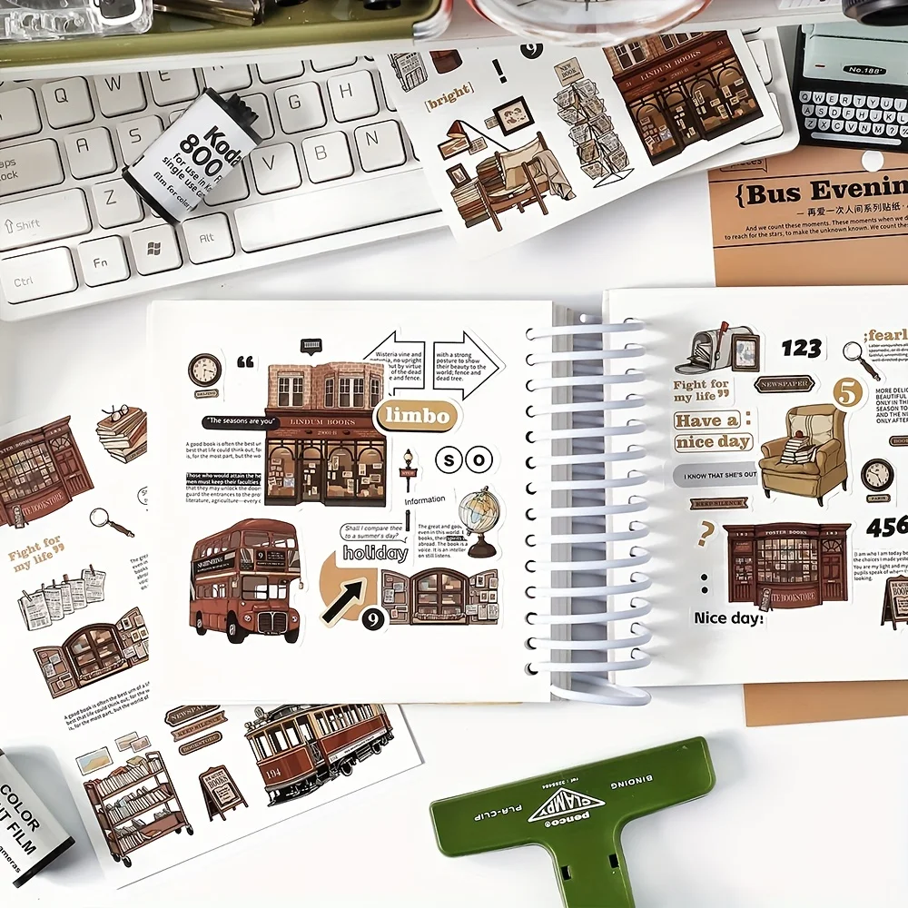 2 Sheets Fresh Retro Creative Luck Stickers for Scrapbooking DIY Decorative Material Collage Journaling