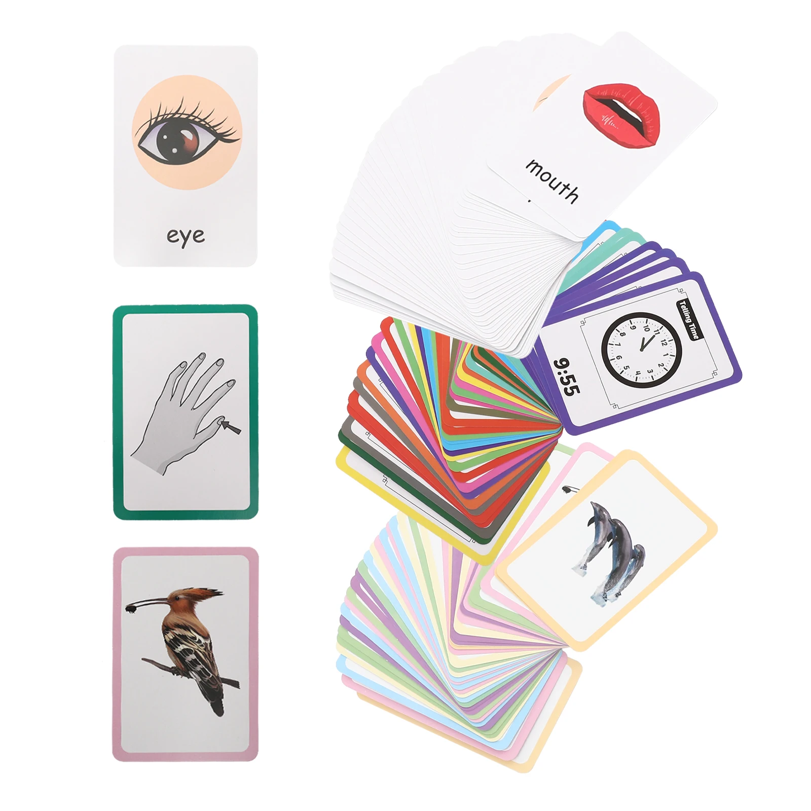 

108pcs Cognitive Flash Cards Sight Word Double Sided Educational Learning For Toddlers Kids Kindergarten Back To School Gift