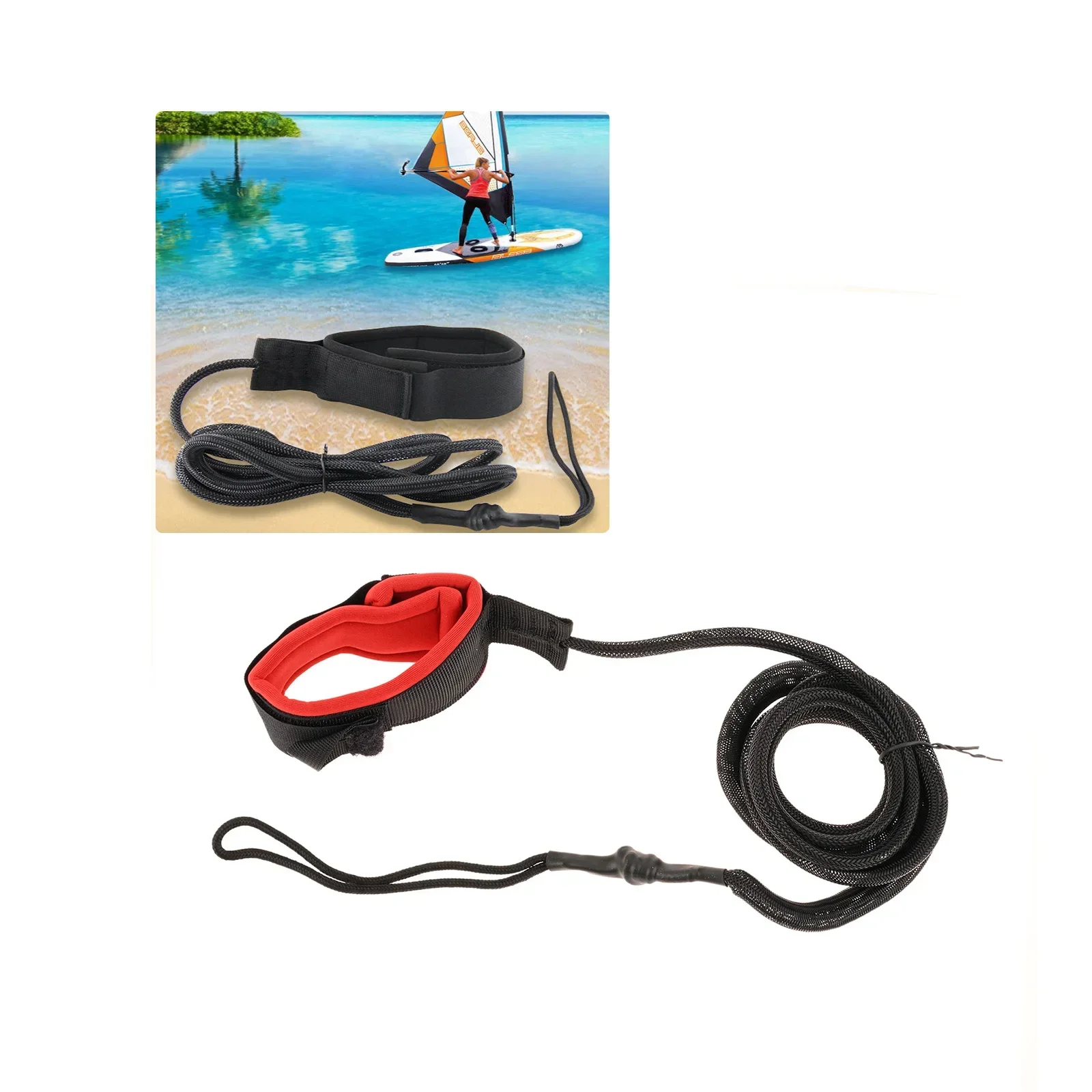 PVC Surfboard Foot Rope Adjustable Safety Ankle Cuff Surfing Rope Leg Foot Leash for Stand Up Paddle SUP Board Accessory 85.83