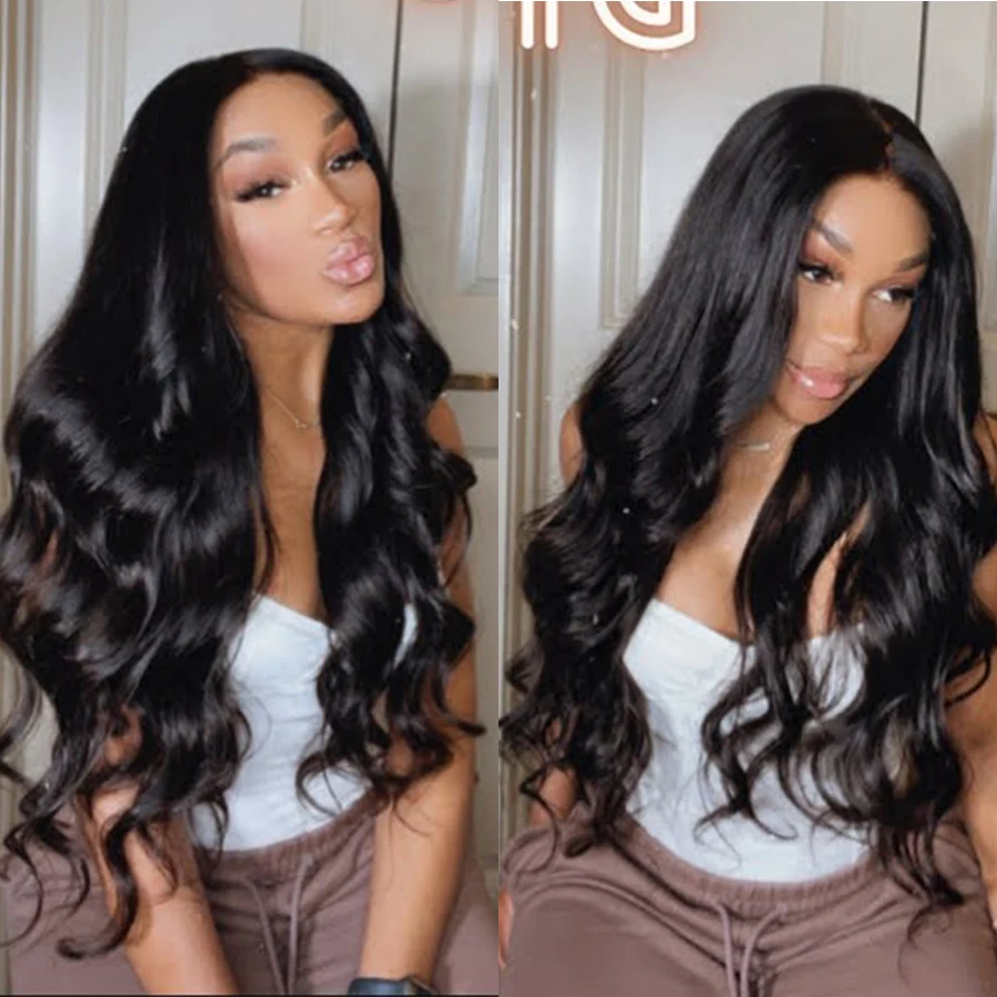 13x4 13X6 Body Wave Wig 4x4 Lace Closure Wig For Women Human Hair Glueless HD Transparent Lace Front Wig Pre Plucked Bling Hair