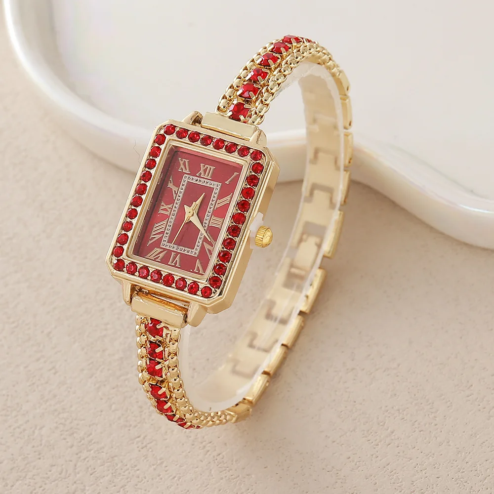 

1PSC женские модные часы, модные простые кварцевые часы с прямоугольным циферблатом, подходящие для повседневной одежды, идеальный подарок на праздник