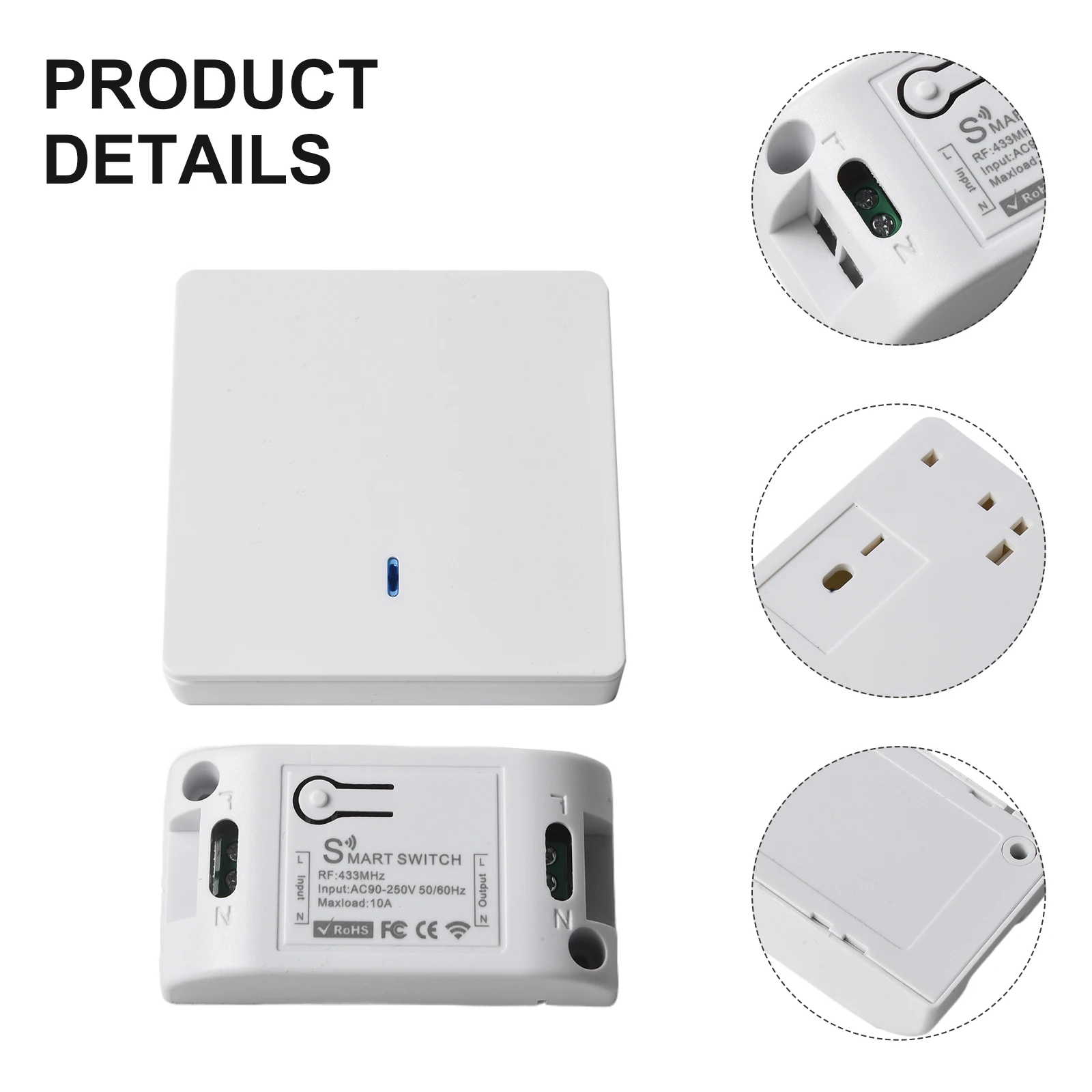 

Wireless Wall Light On Off Switch Push Button Home Remote Control 433Mhz 220V Remote On Off Switch Controller Relay Smart Home