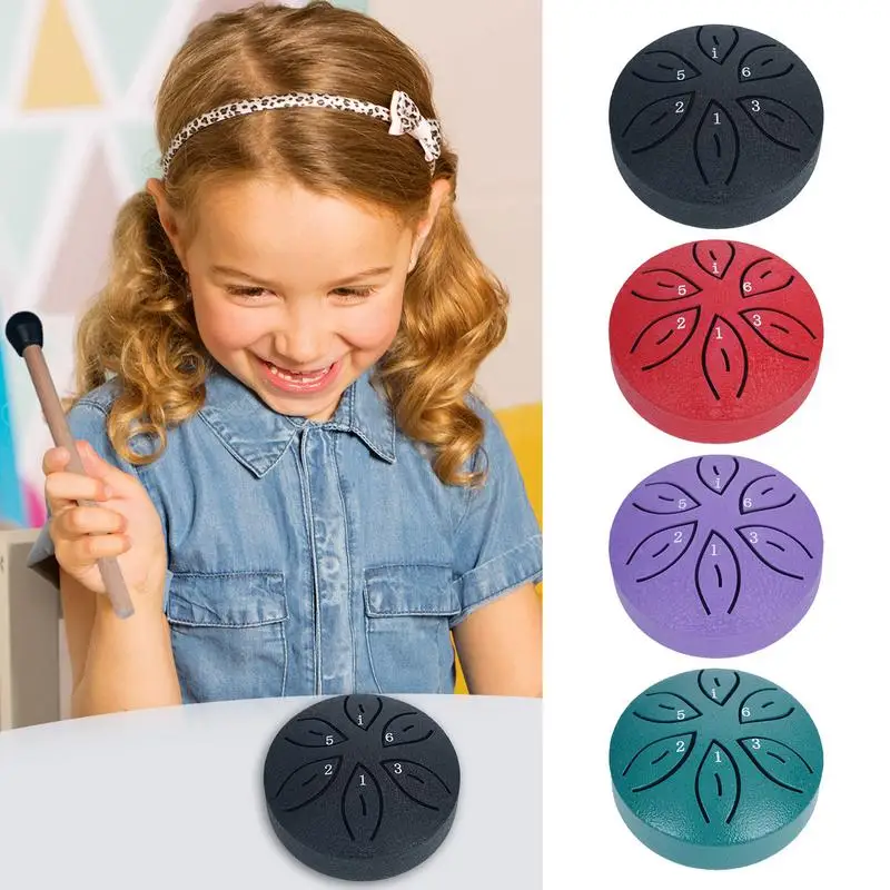 Kids Steel Tongue Drum 3-inch Small Musical Instrument With Stick 6-tone Pocket Size Beginner Musical Instrument Drum Children