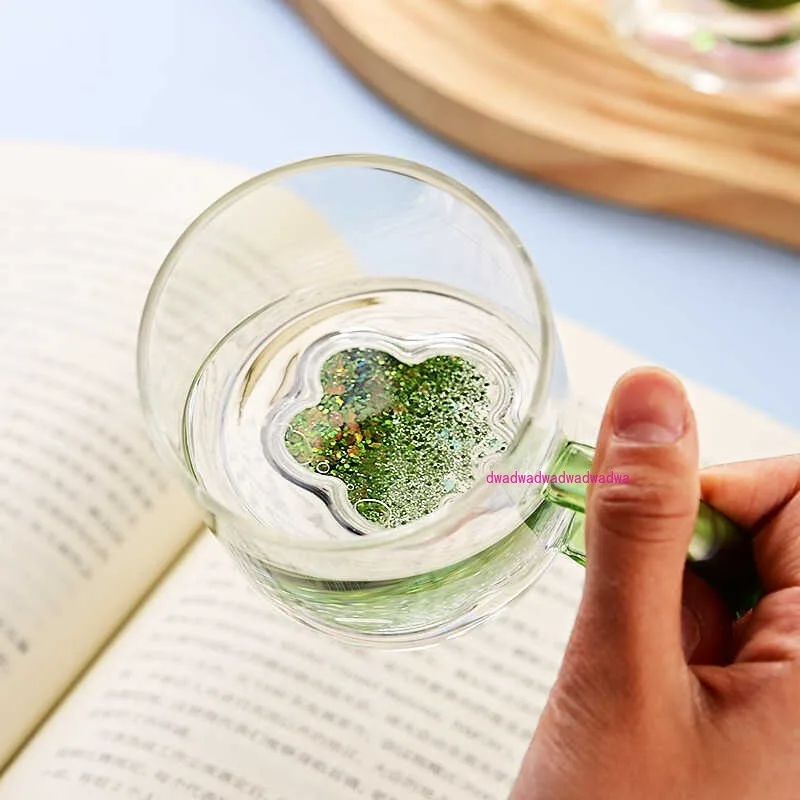 

High borosilicate transparent glass household high temperature three-dimensional flower teacup