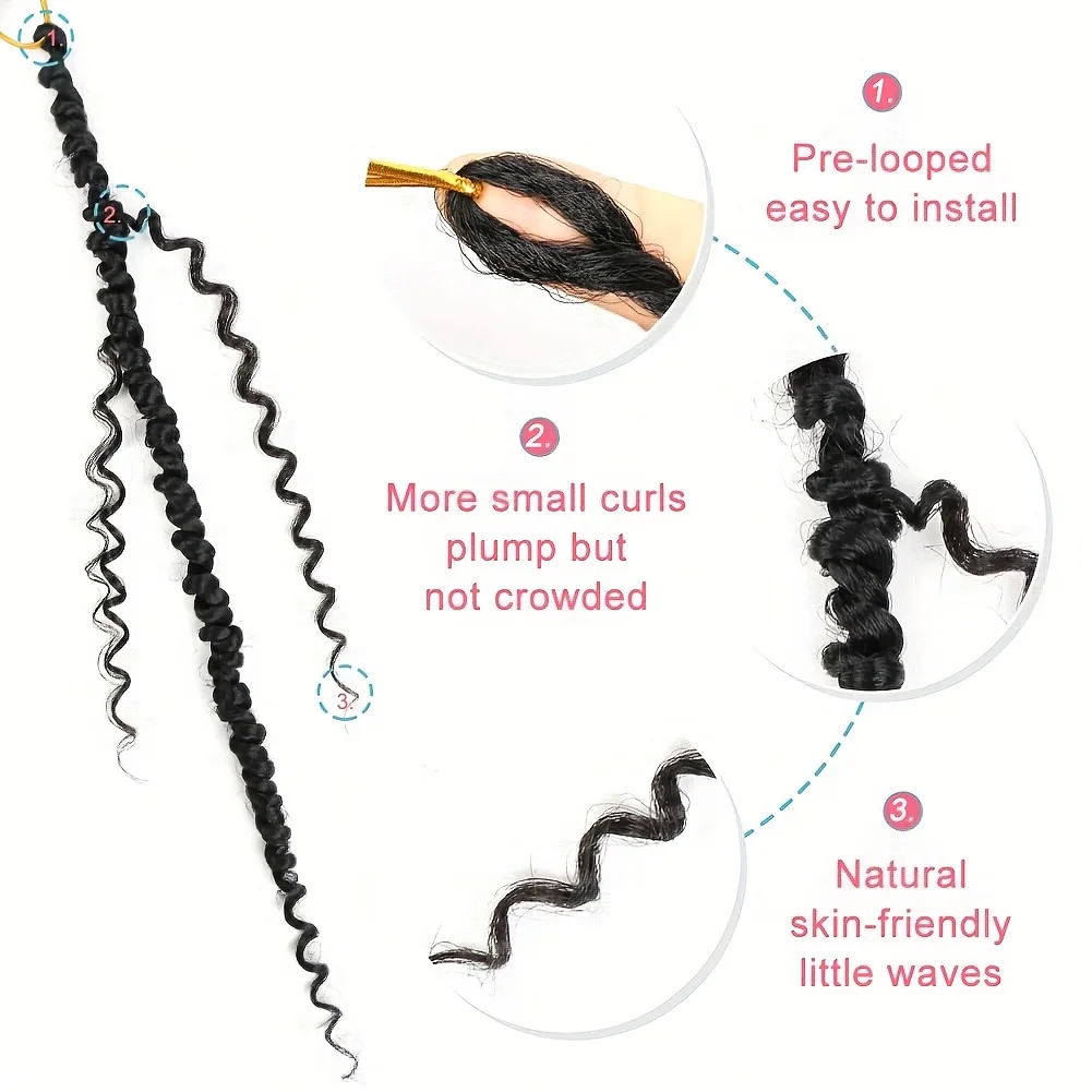 Rambut Crochet Putar Gairah Sintetis 10 Inci Rambut Kepang Putaran Gairah Pra-melingkar Pendek Rambut Crochet Bohemian Ekstensi Rambut