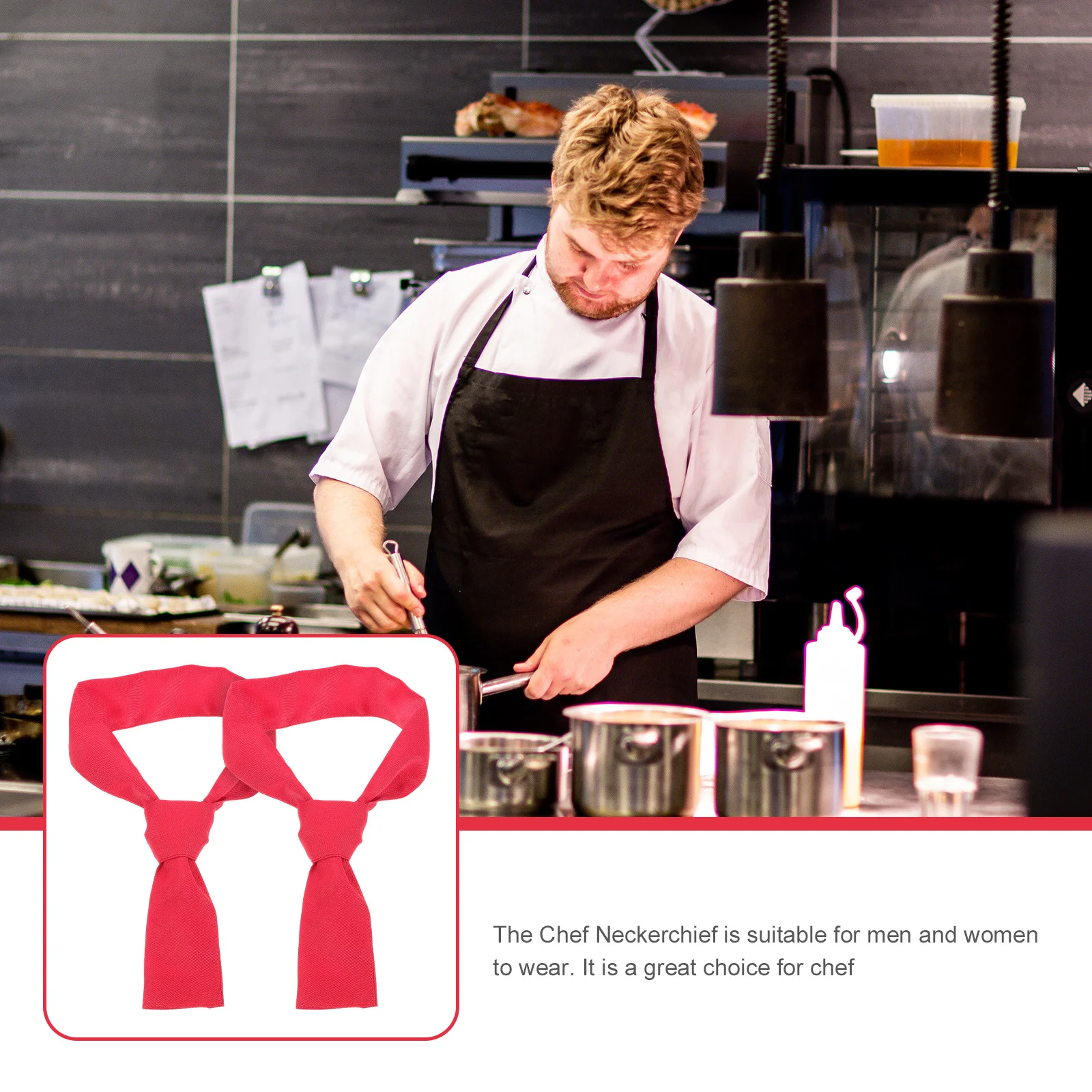 Pañuelo de Chef para hombre y mujer, ropa de trabajo, pajarita, uniforme de cocinero de algodón reutilizable, Hotel, restaurante, panadero, camareros, escuela, 2 uds.
