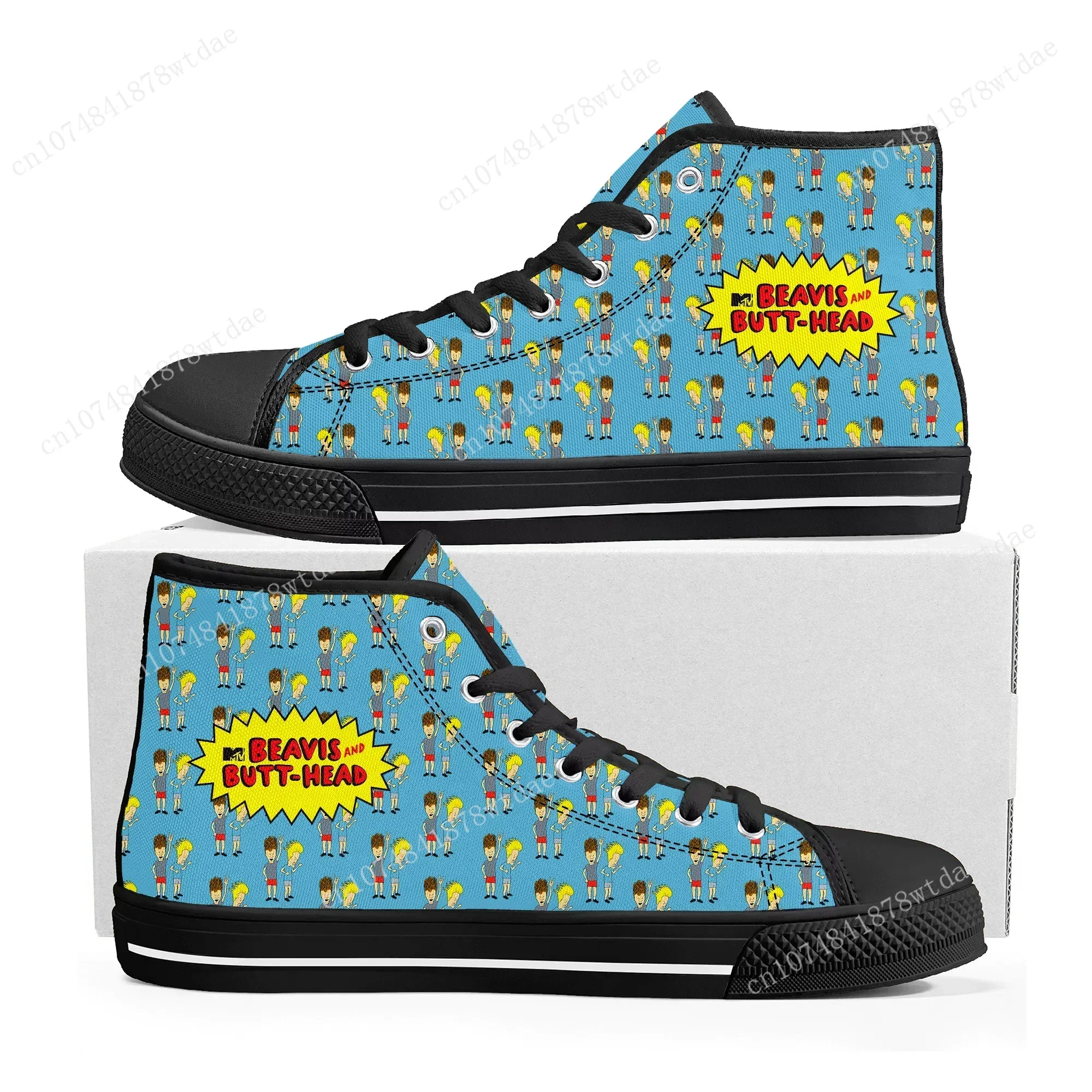 Butthead Butt Head Rock N Roll High Top Sneakers Mens Womens High Quality Canvas Sneaker Anime Casual Custom Made Shoes