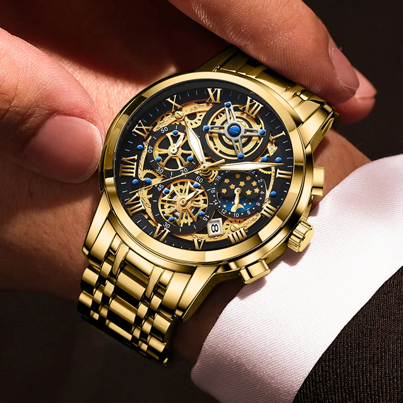 LIGE su geçirmez izle erkekler için üst marka lüks erkek saatleri moda iş spor kuvars Chronograph kol saatleri Reloj Hombre