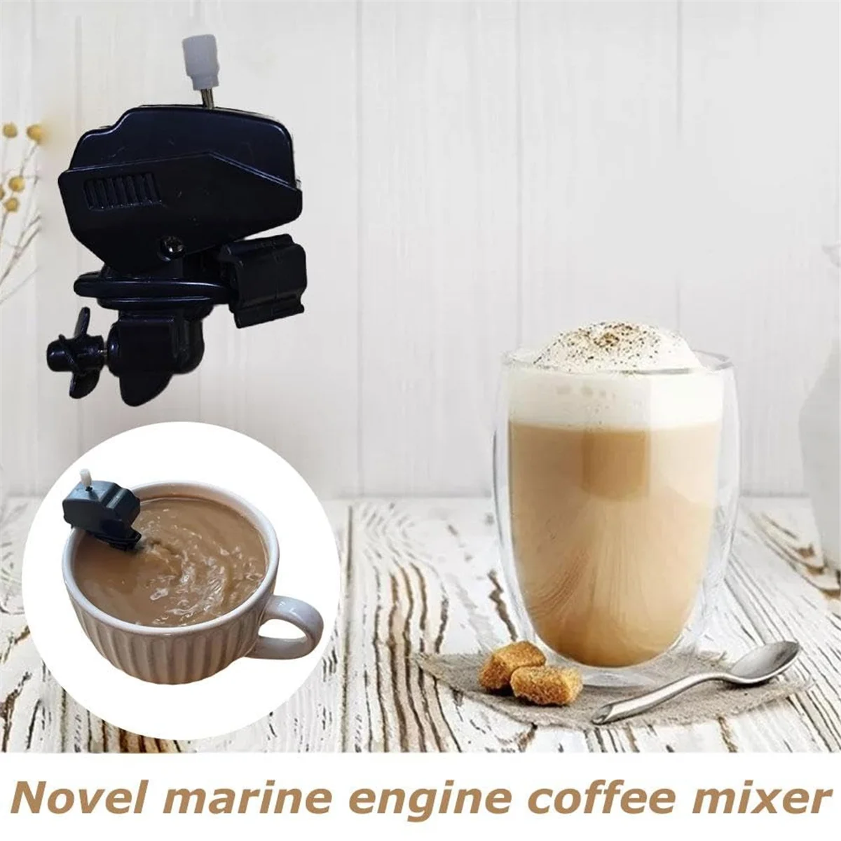 T27C Boat Motor Coffee Stirrer,Imitation Boat Propeller Coffee Stirrer,Coffee Stirrer,Boat Engine Motor Toy Coffee Mixer