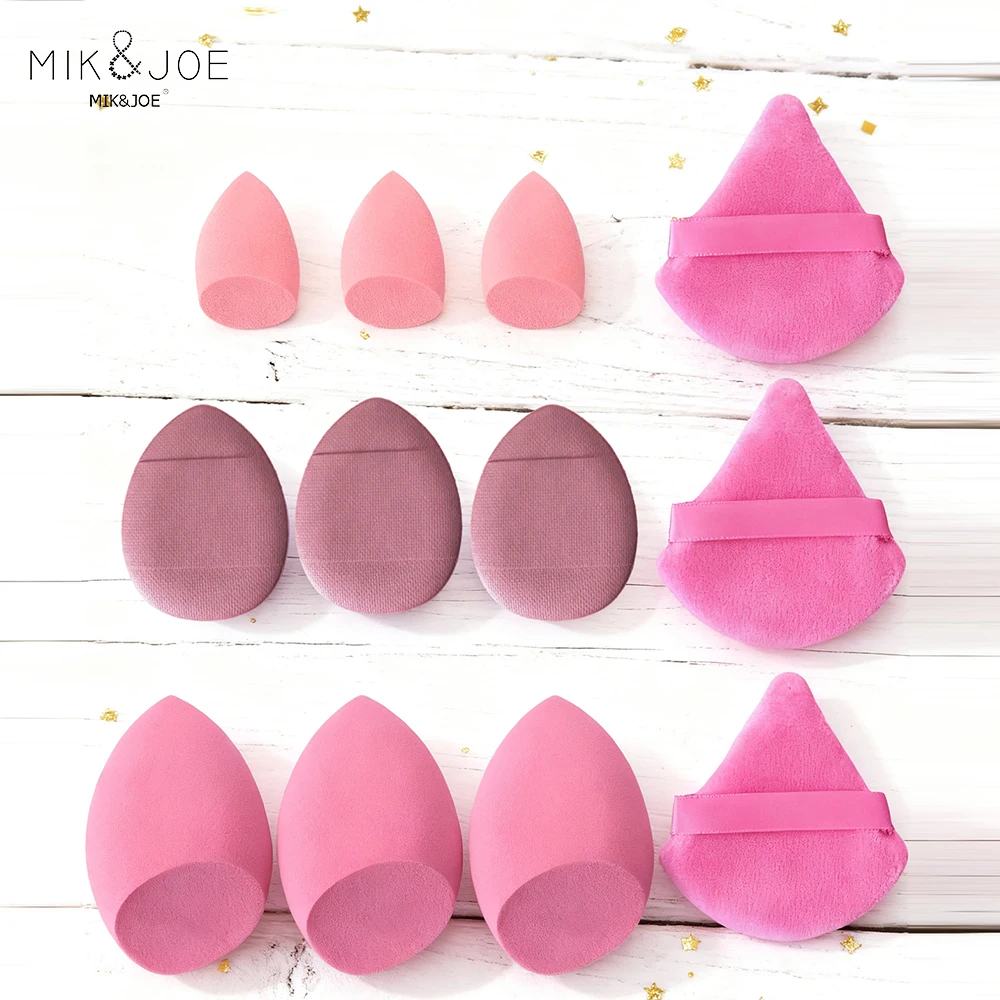 12個入りふわふわメイクスポンジセット - ベースメイク、隅々まで届く巨大サイズ、タッチアップ、メイクセッティングに