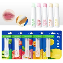 5pcs BIOAQUA Natural Fruits Lip Balm Moisturizing Jelly Nourishing Skin Care Lipstick Non-Stick Long-lasting Lips Care Cosmetics