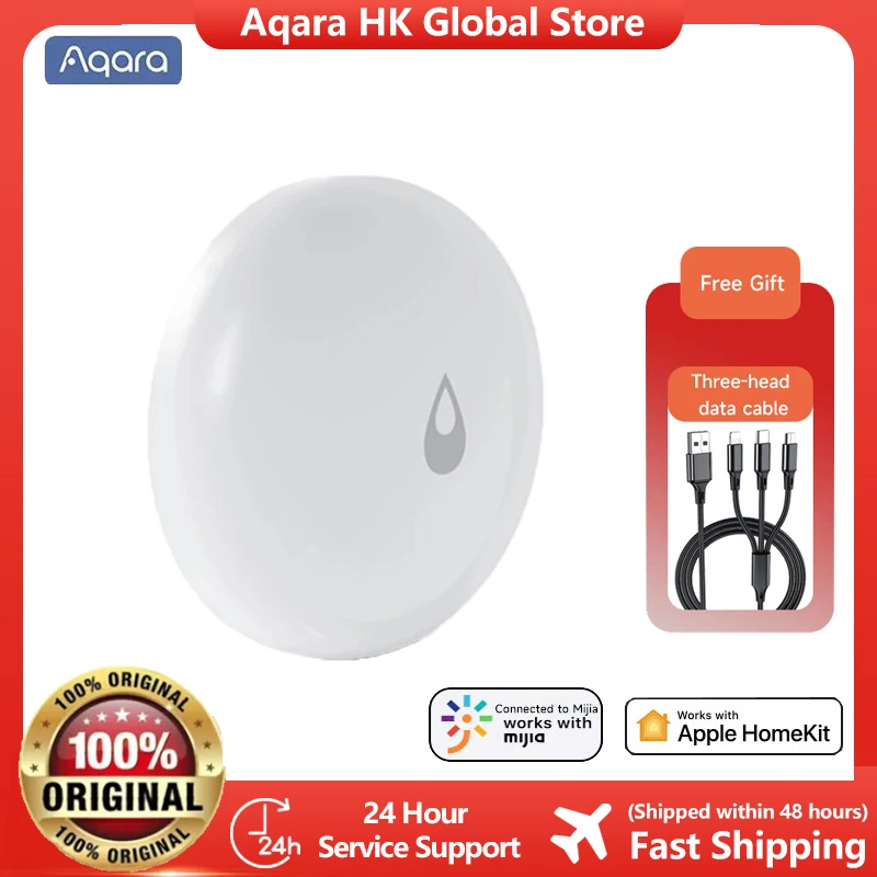 In stock Original Aqara IP67 Water Immersing Sensor Flood Water Leak Detector For Home Remote Alarm Security Soaking Sensor