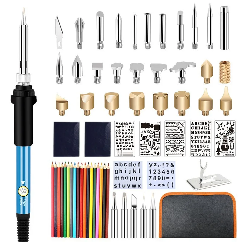 

62-piece Pyrography 60W Welding Gun Pyrography Pen Set Pyrography Engraving Soldering Iron Set