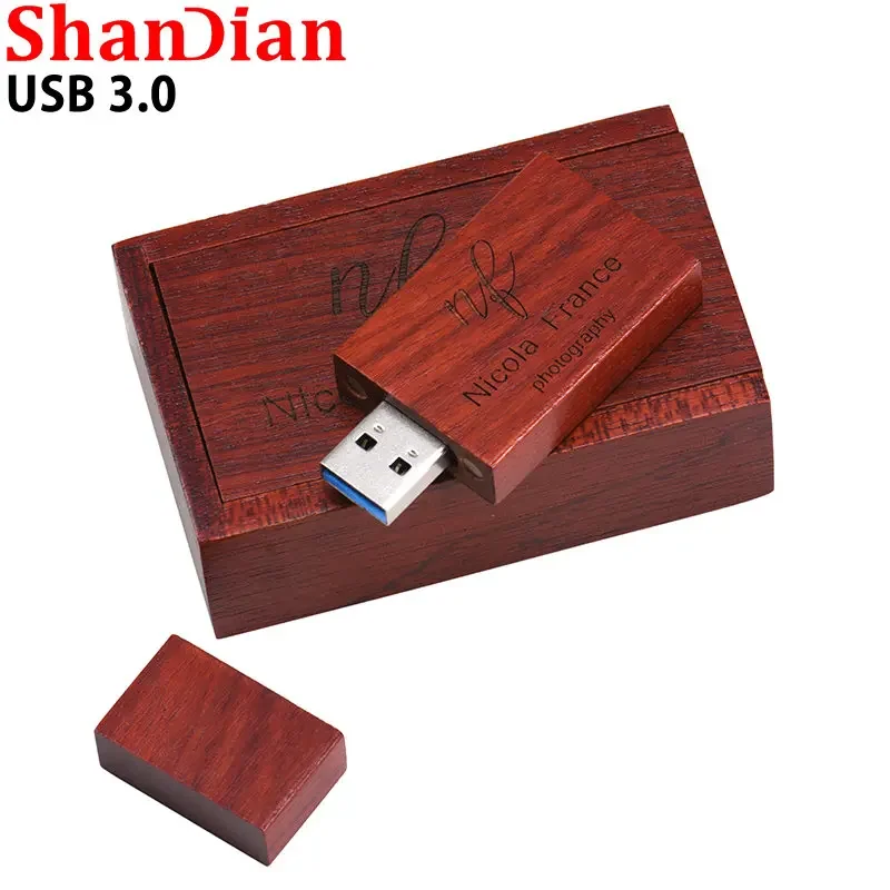 High Speed Wedding Gift Photography USB 3.0 USB Flash Drive 128GB Free Logo Pen drives 64GB Wooden Memory Stick 32GB U Disk 16GB