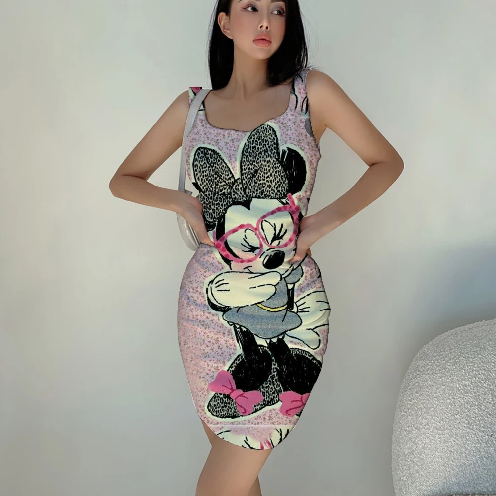 2022 harajuku streetwear disney verão novo bonito minnie anime sexy rainha boate festa tendência da moda senhoras fino sling vestido