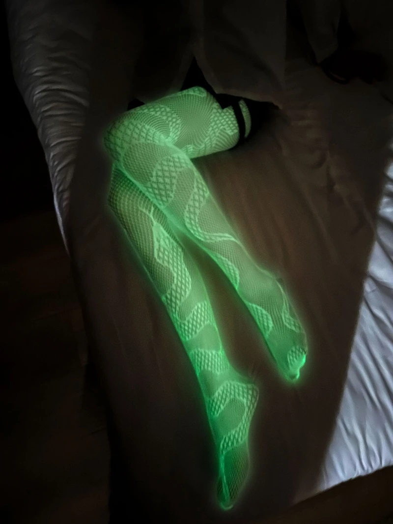 Women Glow In The Dark Fishnet Tights Pantyhose Fishnet Stockings Leggings Luminous Glowing Fishnet Stockings Tights