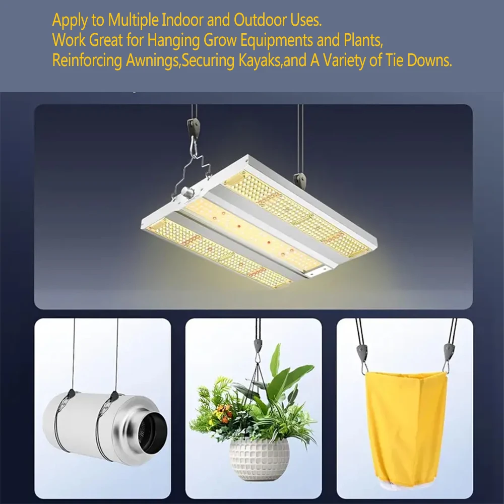 1/2/6/10pcs Awning Wind Rope 7.8 Inch Adjustable Lanyard Hanging for Tent Fan Grow Plant Lamp Pulley Ropes Pulley Lifting Pulley