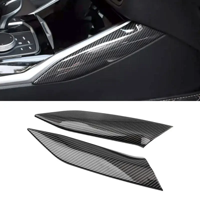 For BMW 3 Series G20 G28 2020 Car Carbon Fiber Texture Interior Center Console Gear Shift Panel Cover Side Strip Protective Trim