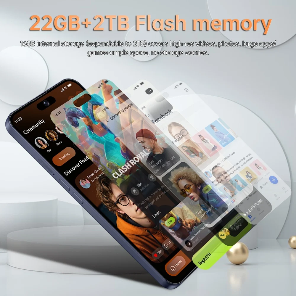 Teléfonos Móviles K-Touch M18 Pro Max de 7.3 Pulgadas, 22G+2TB, Teléfono Celular Android 15, Smartphone 5G, Doble SIM, 7800mAh, Desbloqueado, Cámara de 16MP+48MP