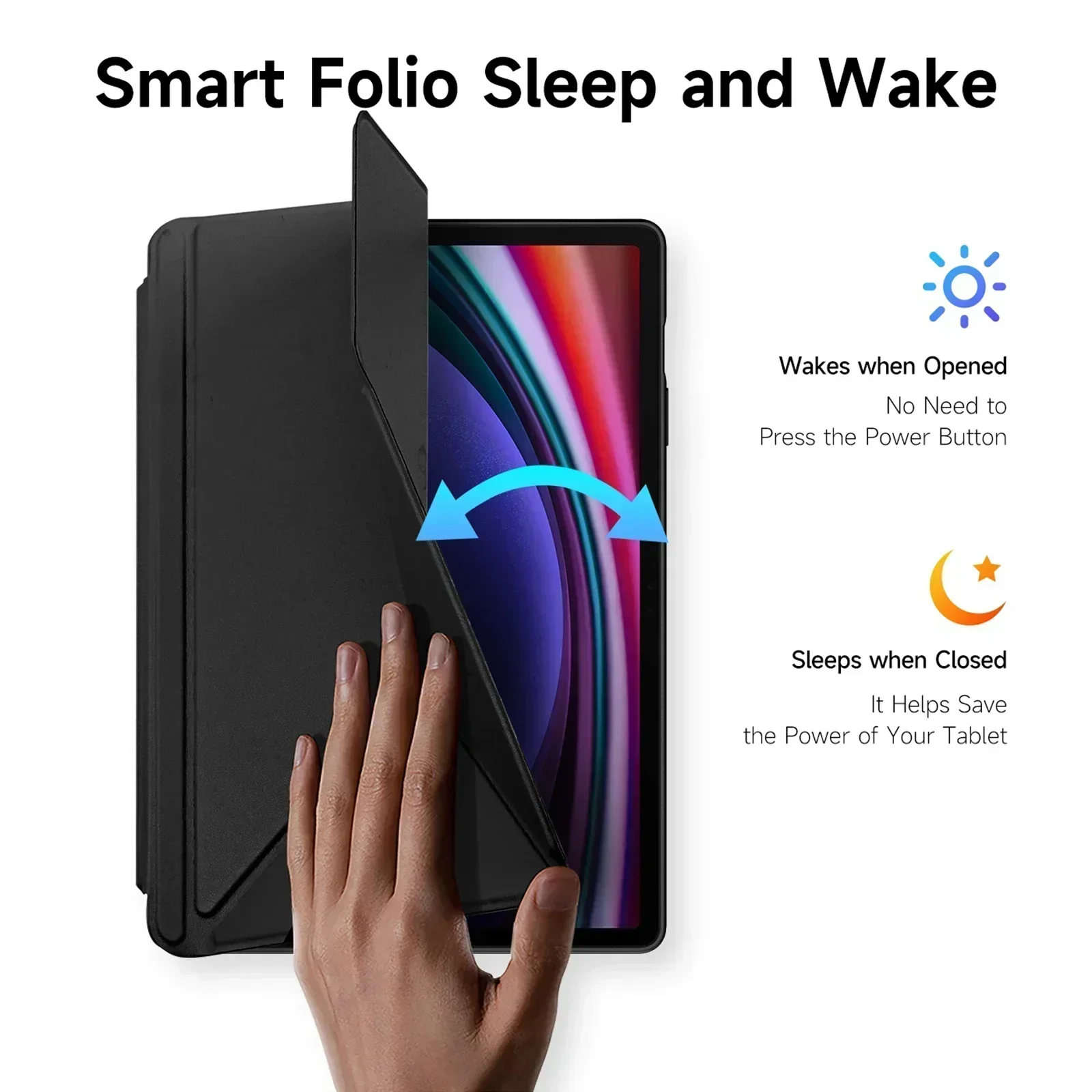 For Samsung Galaxy Tab S6 Lite Case Smart Cover For Galaxy Tab S10 S9 S8 Ultra S10 S9 FE Plus PU Leather Protective Funda Shell