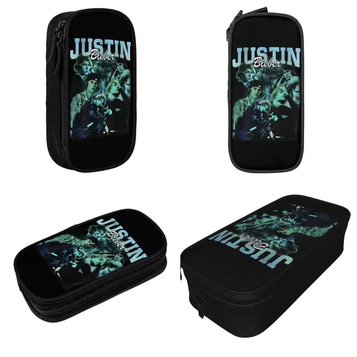 Justins Biebers Vintage Retro Pencil Case Creative Pen Box Bags Girl Boy Big Capacity Students School Gifts Pencil Box