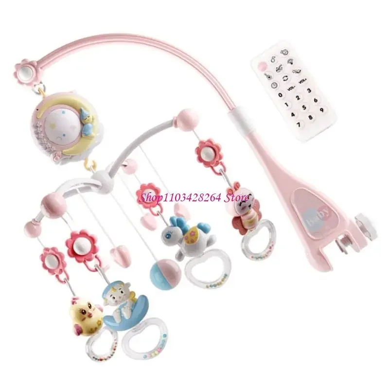 Baby-muzikale wieg Mobiele hangende rammelaars en muziekdoos met afstandsbediening met licht