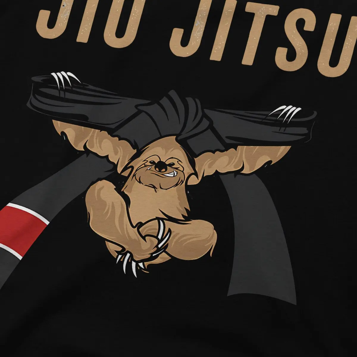 BJJ Sloth Jiu Jitsu Black Belt with Text Brown Light Unique TShirt Martial Arts Leisure Polyester T Shirt Summer T-shirt