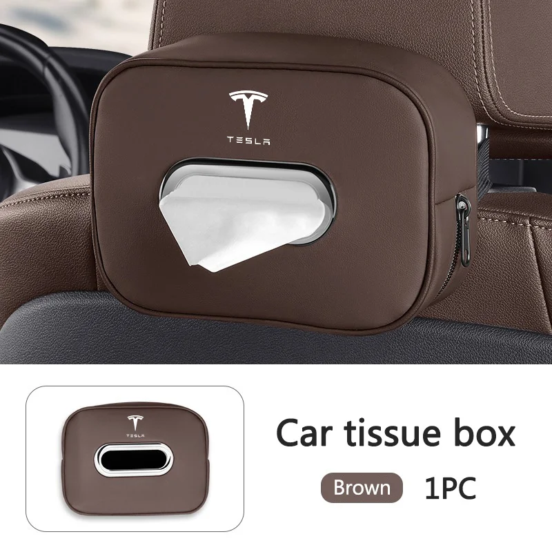 Car Interior Seat Back Tissue Storage Bag Accessories Toilet Paper Organizer For Tesla Model 3 Model S X Model Y Roadster SpaceX