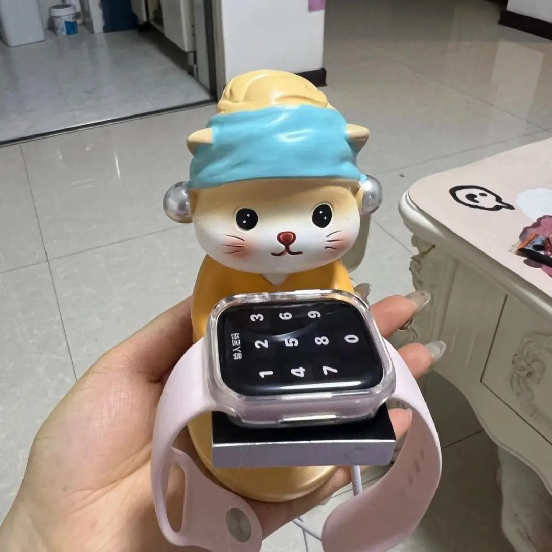 Kawaii Pokemon Apple Watch Charger Stand Anime Pearl Cat Ornaments Figure Watch 8 7 6 5 4 3 2 Se Currency Charger Stand Toy Gift