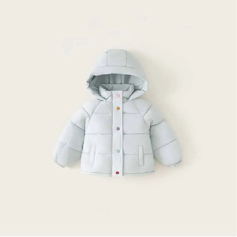 Girls Padded Coats Boys Thicken Down Jackets Winter Casual Cotton Clothes Autumn Children Solid Hooded Outerwear Kid Warm Parkas