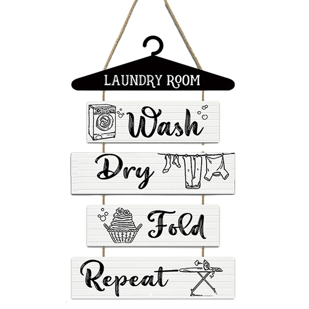 

Wall Sign Laundry Label Functional Hanging Lightweight Wooden 30 X 50 Cm For Laundry Rooms High Quality Brand New