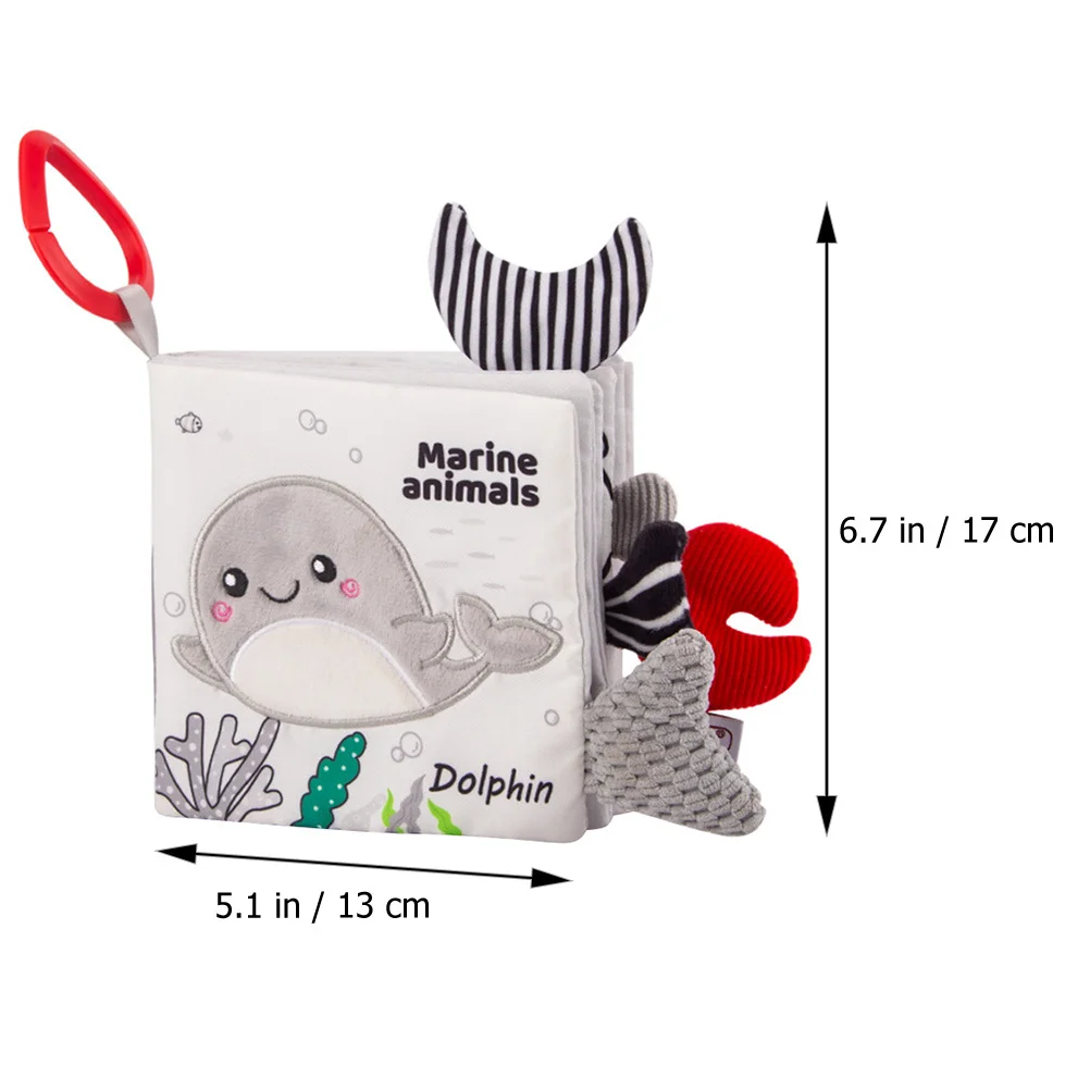 Libro di stoffa resistente allo strappo Apprendimento increspato di animali per l'addestramento cognitivo del bambino Giocattolo educativo lavabile Attività per bambini