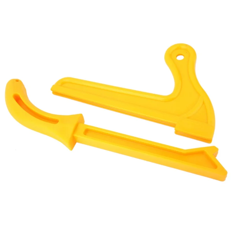 2pcs Yellow Plastic 2-In-1 Wood Saw Push Stick Practical Safety Push Block Woodworking Tool