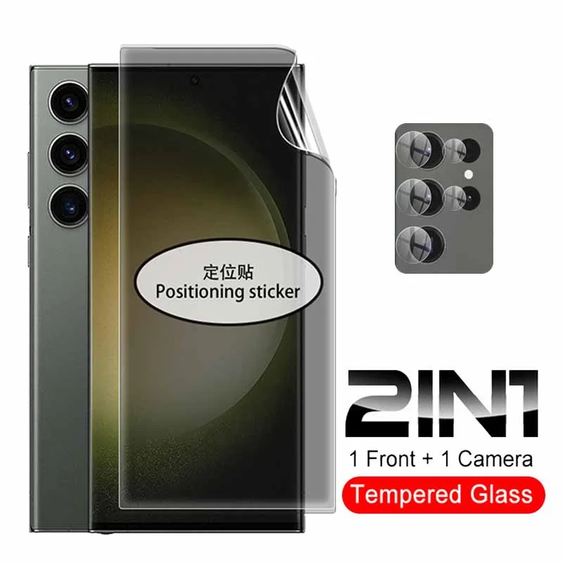 

2IN1 Camera Glass Anti-Privacy Hydrogel Filmsfor Samsung Galaxy S23 Ultra S23ultra Screen Protectors Anti-Spy Anti-Peeping Films