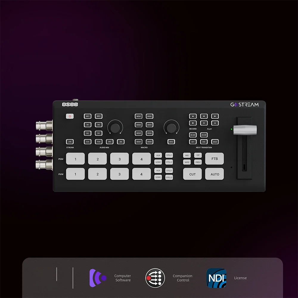 OSEE GoStream Duet 4-channel SDI + HDMI Input Switching مع NDI Multi Machine Live Streaming، Recording، Audio Mixer