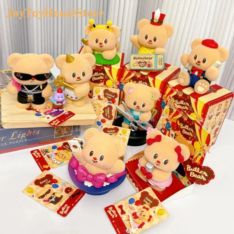 

Original Butter Bear Top Team Series Blind Box Mystery Box Figurines Trendy Toy Flocking Doll Ornaments Collection Toy Kids Gift