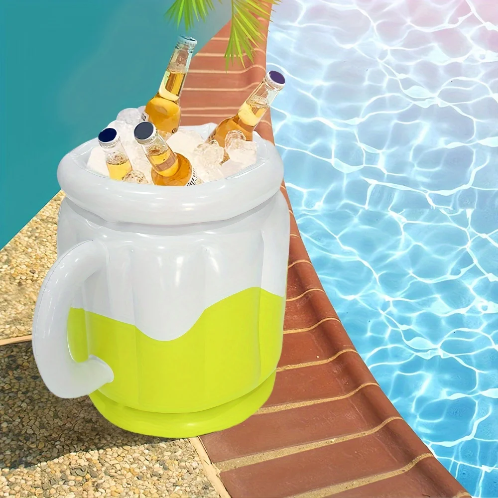 1 Stück Aufblasbarer Bierkrug-Kühler Langlebiger Getränkekühler Schwimmender Kühler für Pool-Partys und Sommer-Treffen