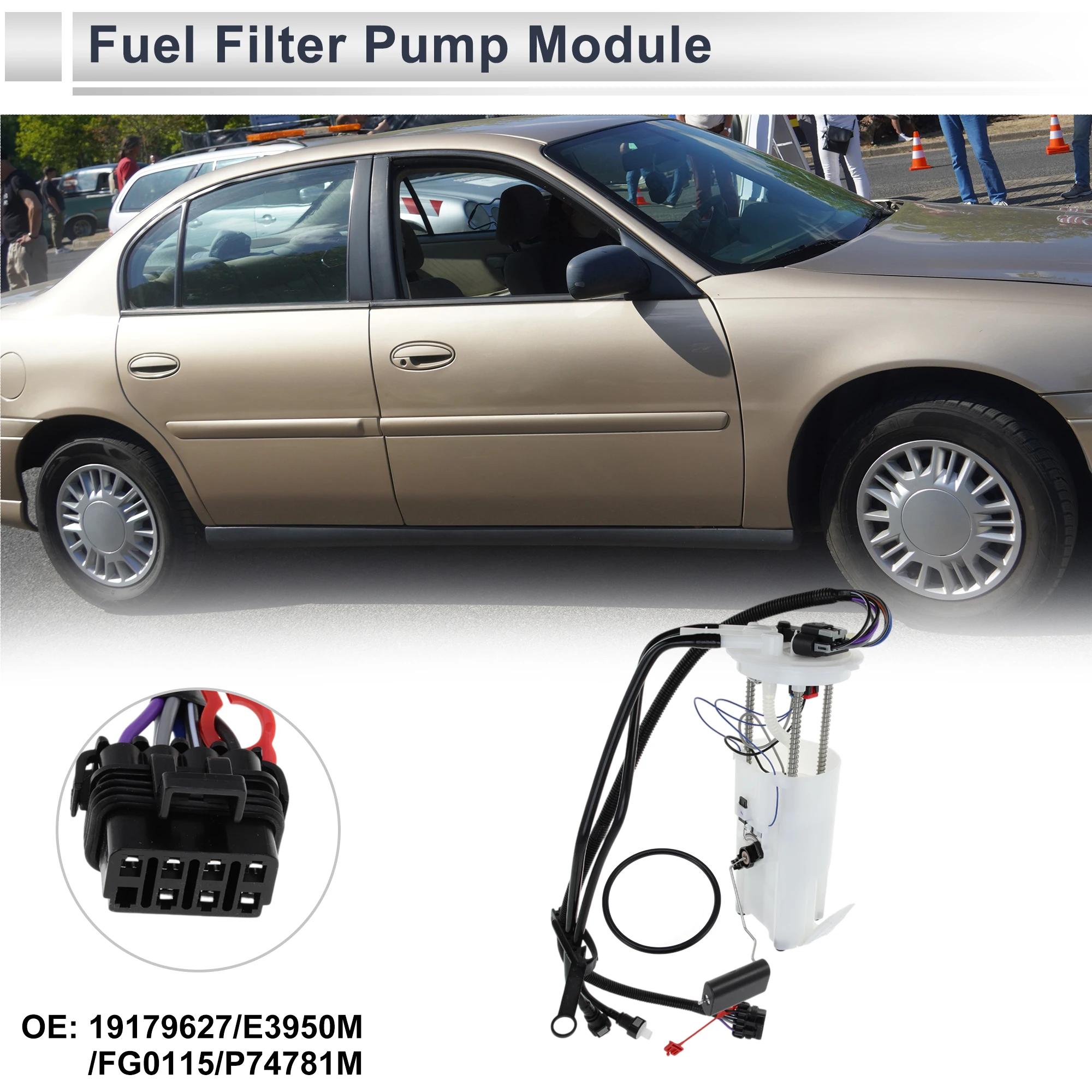 

X Autohaux Electric Fuel Pump Assembly for Chevy Cavalier 1999-2000 Malibu 1998-1999 2.2L 2.4L Fuel Filter Pump Module 19179627