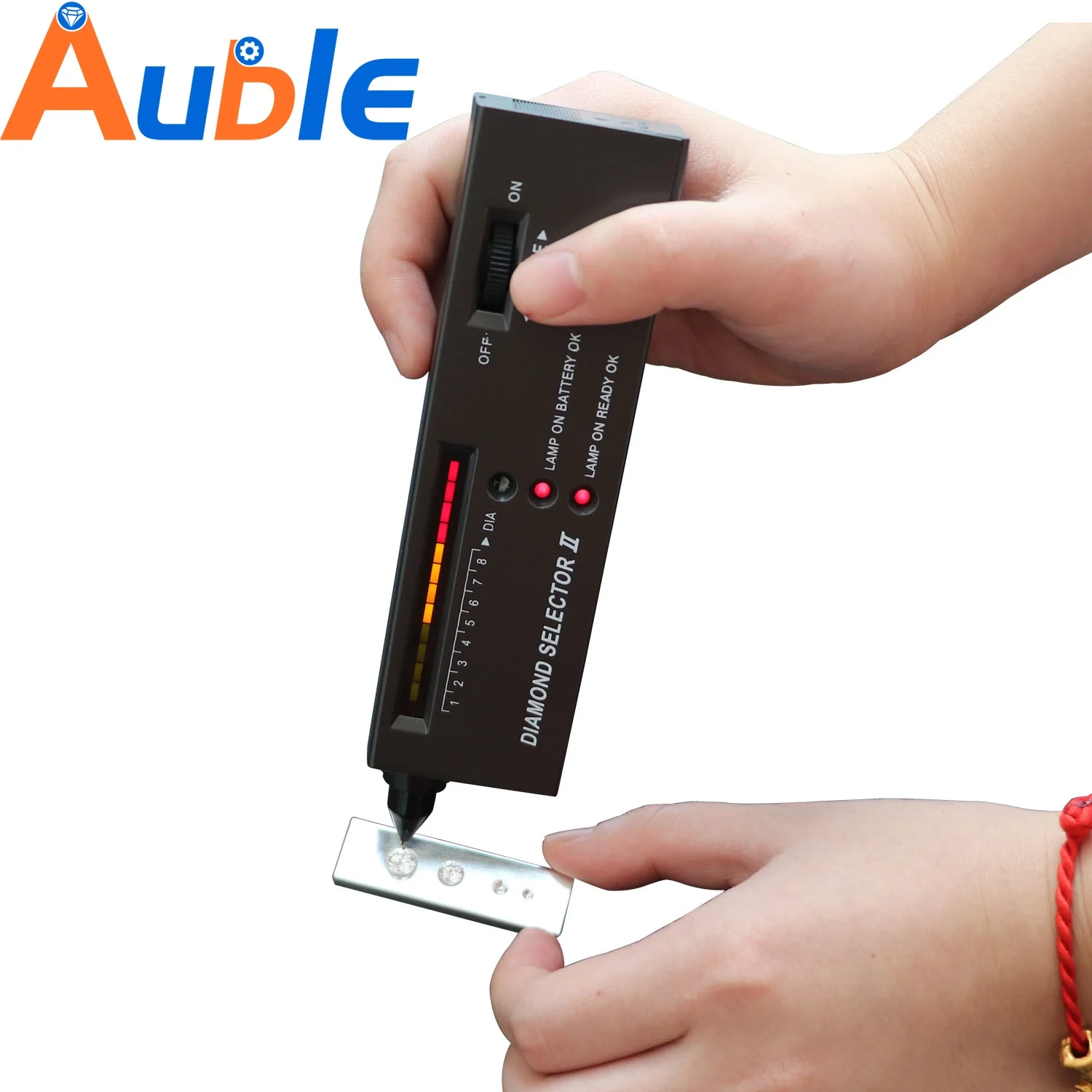 

Diamond Tester Pen Portable Electronic Tool for Jewelry Jade & Ruby Identification Battery-Powered (Batteries Not Included)