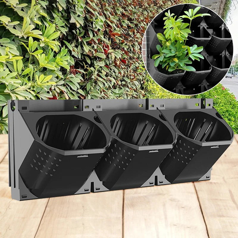 

Wall Mounted Plant Flower Pot Vertical Stereoscopic Planting Box Plastics Exterior Wall Flowerpot Green Planters Accessories
