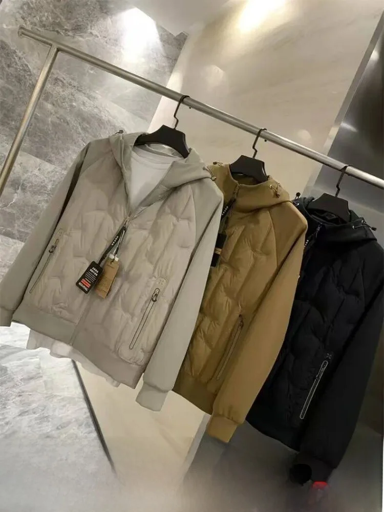 

Men's down Jaet Hooded Windproof Water-resistant 90 Du down Splicing Sle Regular Fit Long Sve Zipper Closure Outdoor...