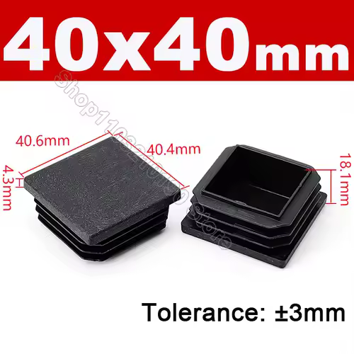 Black Square Pipe Tube Cap Plastic Tubing End Cover Glide Insert Blanking End Plugs Bung 10/13/15/16/18/19/20//22/23/25/28-200mm - Image 12