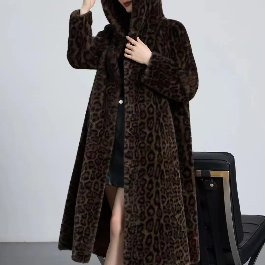 フェイクファーマキシコートコートレディーススタンドアップパフイベント女性オートバイジャケットストリートウェアファンシーテンダースチームパンクグラデーション手作り