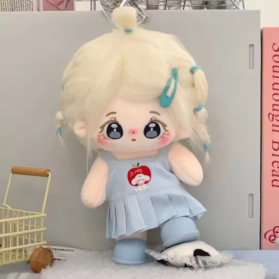 Muñeco de peluche Kawaii Idol para niñas, figura de superestrella, muñeca de algodón, cuerpo gordo, puede cambiar ropa, juguete de vestir, coleccionar regalos de navidad, 20cm