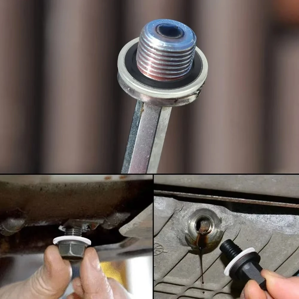 Picture 6: Car Oil Pan Drain Plug Washer Sealing Gasket M12 M14 Self Centering Galvanized Rubber Bonded Seal Washer Engine Oil Plug Washers