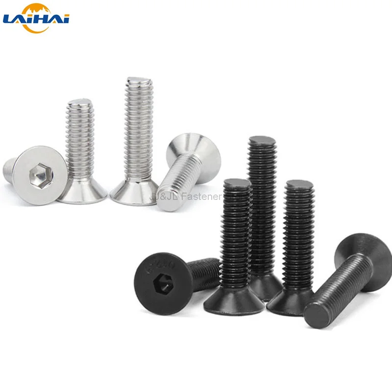 

10/50pcs M2 M2.5 M3 M4 M5 M6 304 A2 Stainless Steel Black grade 10.9 Hexagon Hex Socket Head Flat Countersunk Allen Bolt Screw