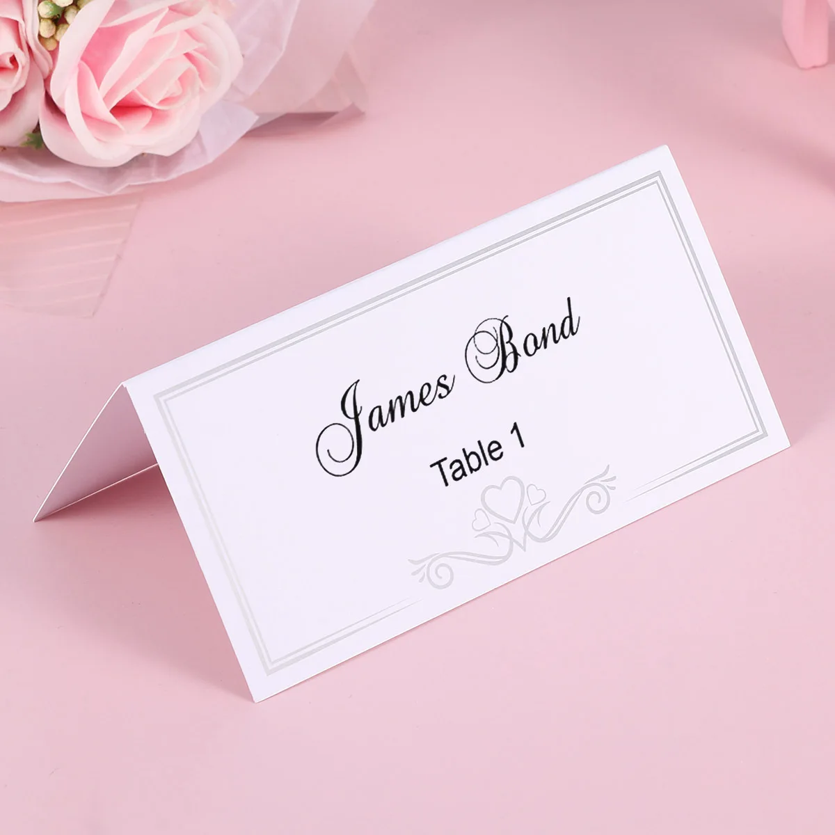 

50pcs Table Cards Blank Seat Reservation Cards For Wedding Party Decoration Guest Seating Signs Seats Reserved Place Card Holder