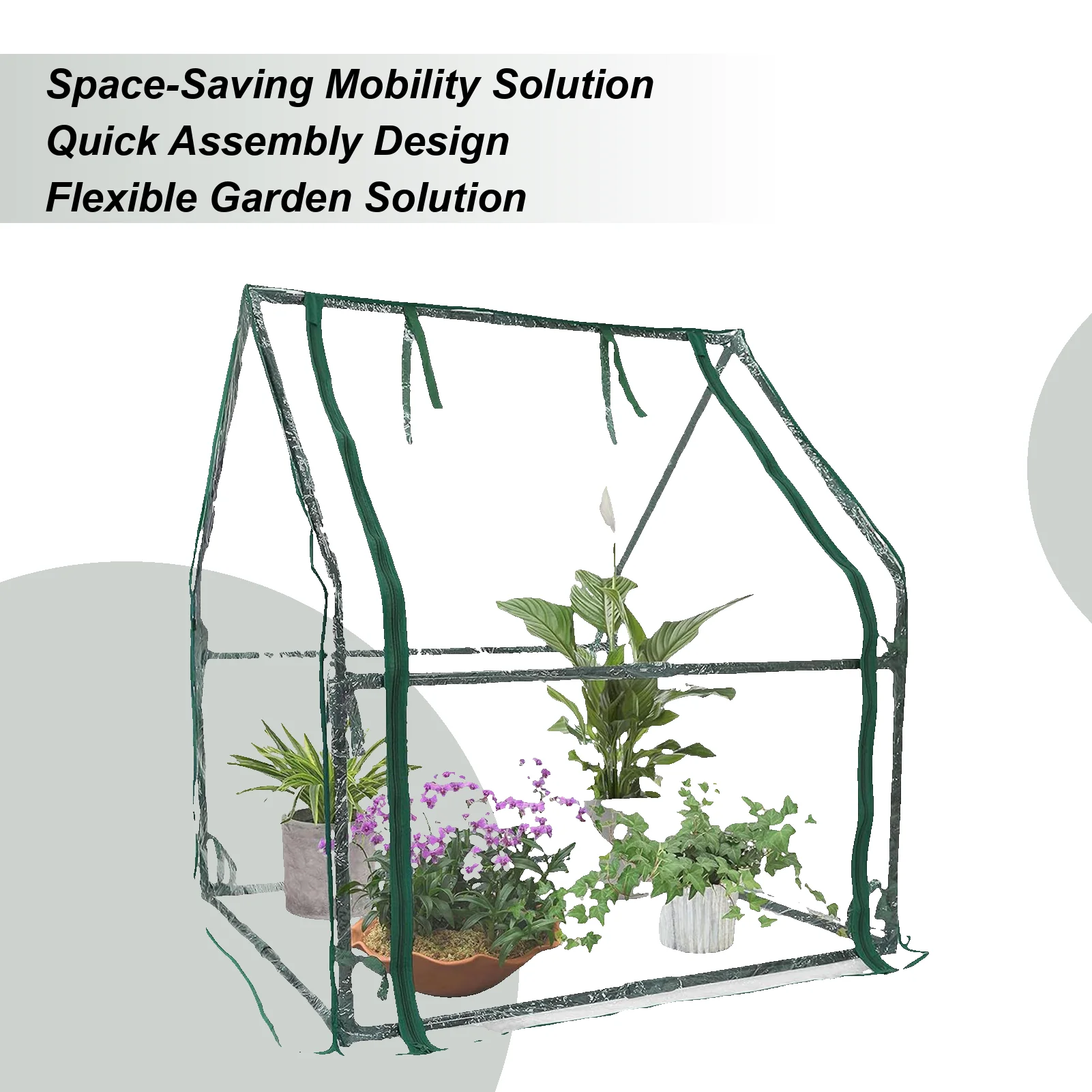 

Портативная мини-теплица на молнии, теплица для цветов, водонепроницаемая, устойчивая к ультрафиолетовому излучению, теплица для рассады для комнатных и наружных растений